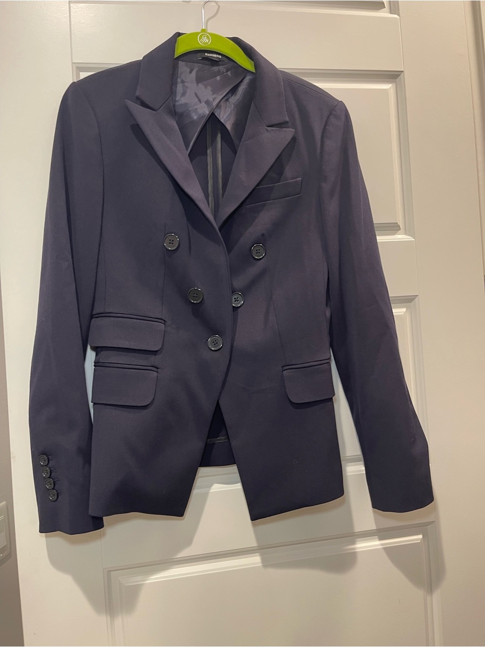 Express Double-Breasted Navy Blazer